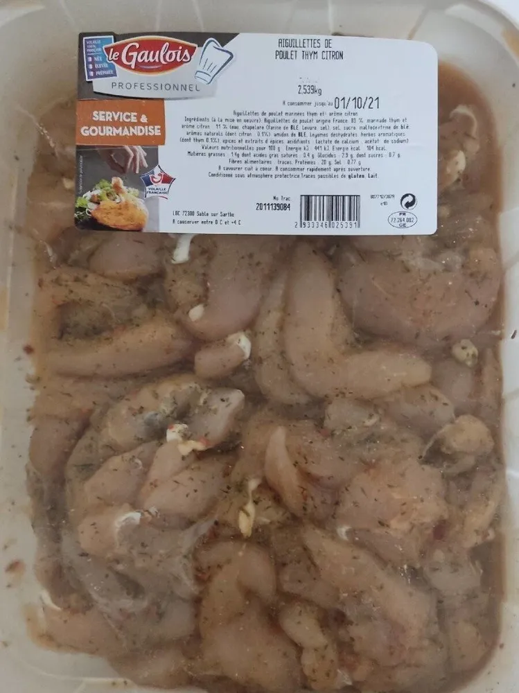 Aiguillettes poulet thym citron