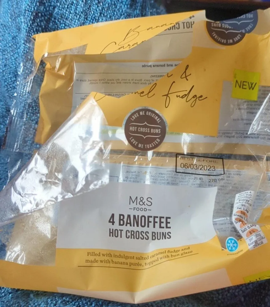 Banoffee hot cross buns