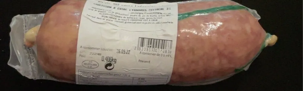 Saucisson A Cuire Lyonnais Pistache 3%