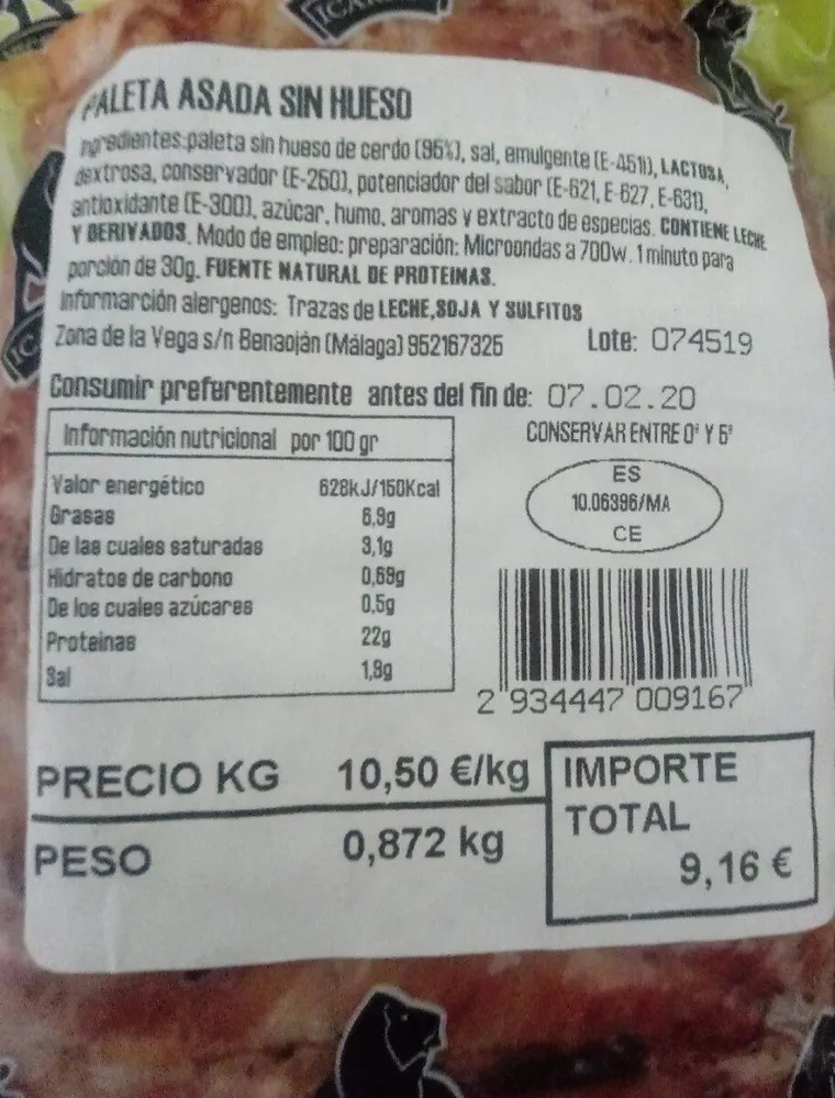 Paleta Asada