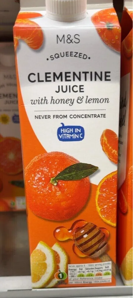 Clementine Juice with honey and lemon