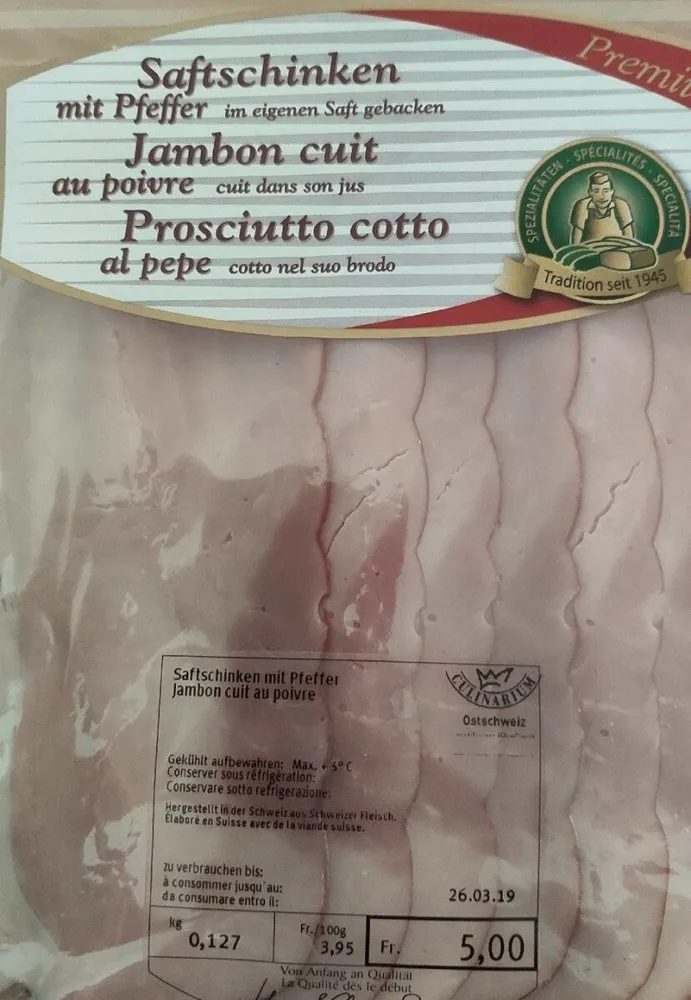 Jambon cuit au poivre