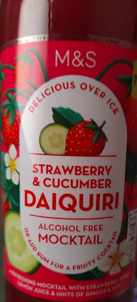 Strawberry & Cucumber Daiquiri - Alcohol Free Mocktail