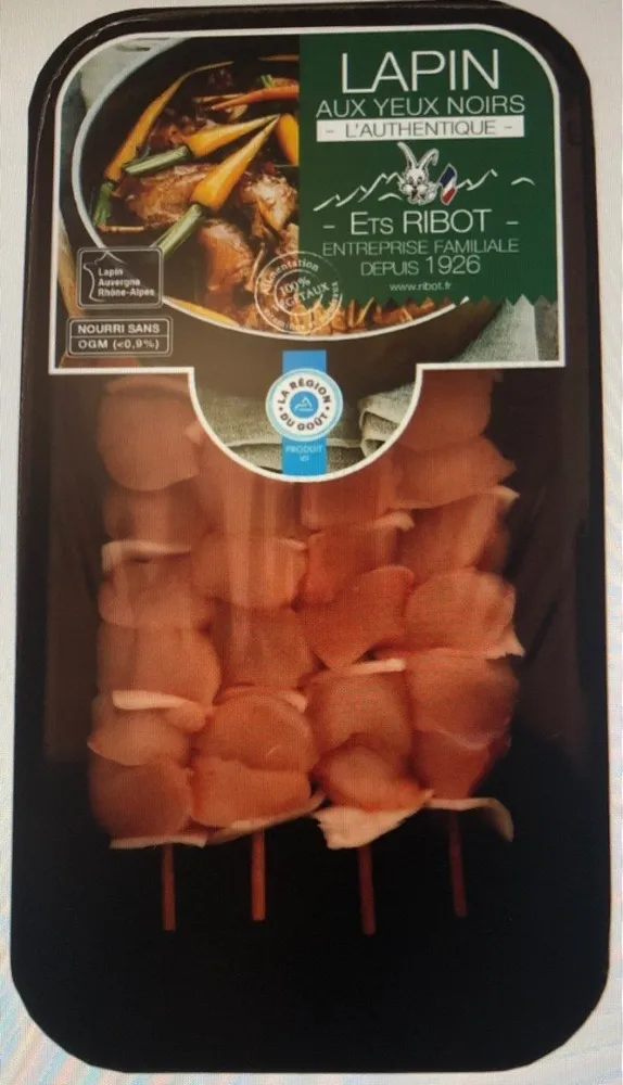 Brochette de lapin (yeux noirs)