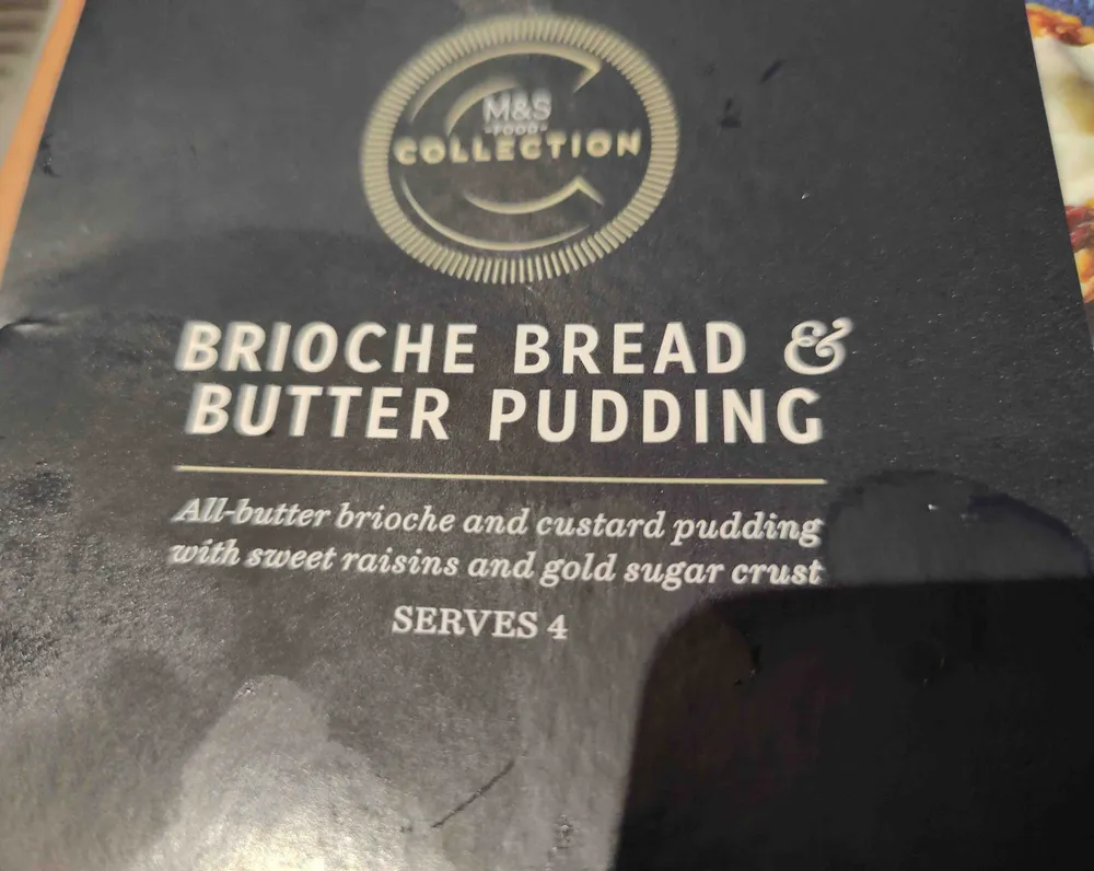 Brioche bread and butter pudding