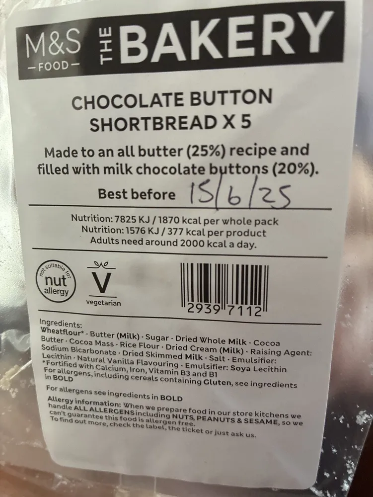 Chocolate Buttons Shortbread