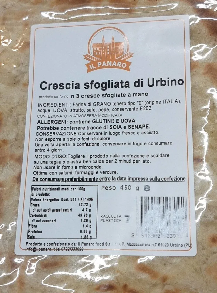 Crescia sfogliata di Urbino
