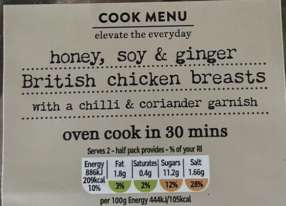 Honey, Soy & Ginger British Chicken Breasts