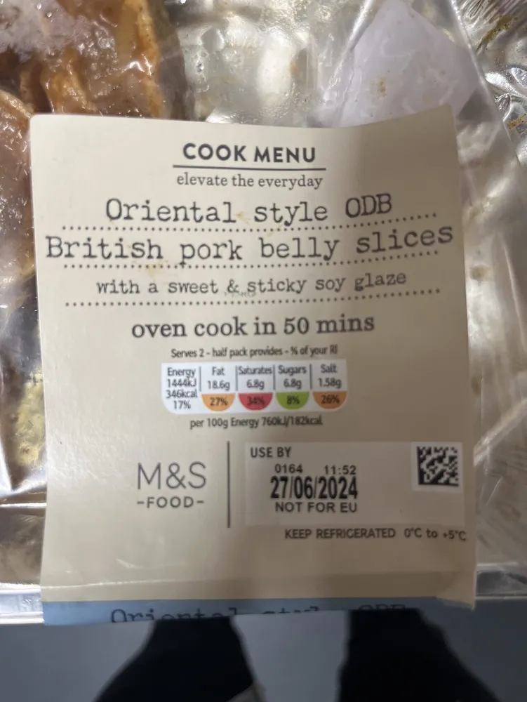Oriental Style ODB British Pork Belly Slices