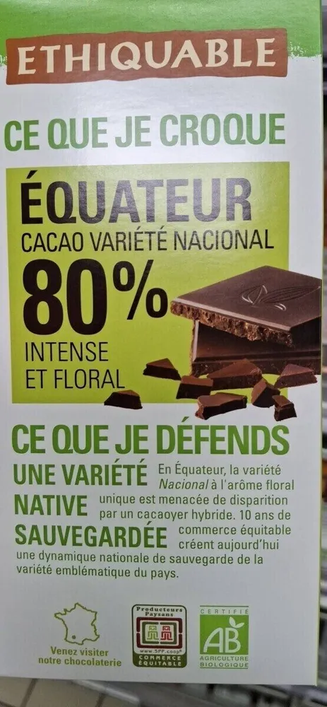 Ethiquable chocolat bio