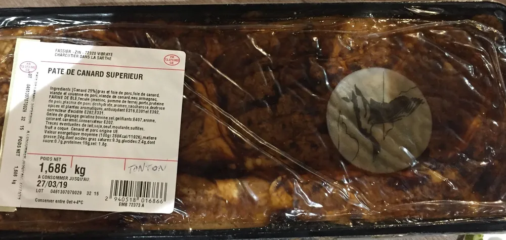 Pate de canard superieur