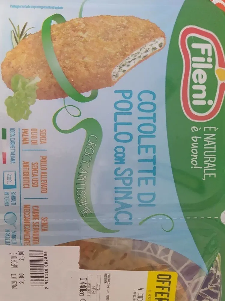 Cotoletta pollo e spinaci