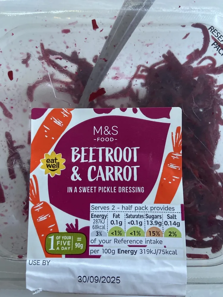 Beetroot & Carrot In A Sweet Pickle Dressing