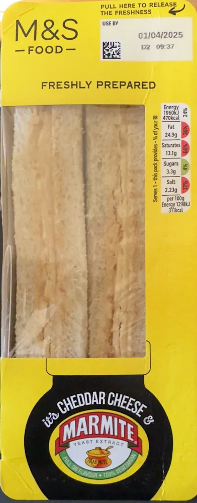 Marmite cheese sandwich