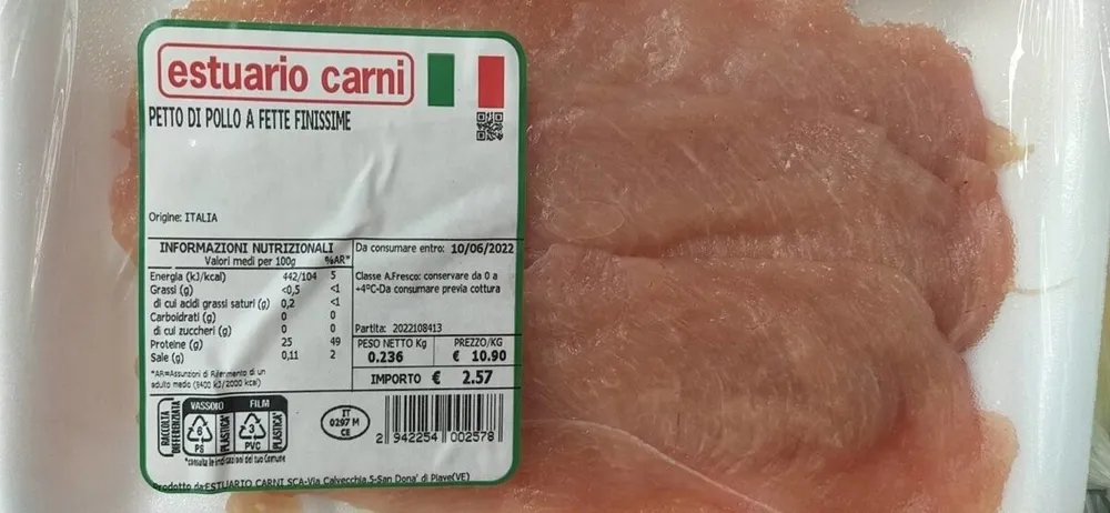 Petto di pollo a fettine finissime