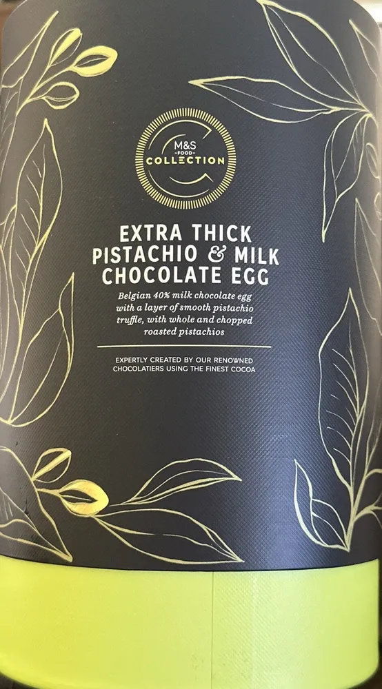 Extra Thick Pistachio & Milk Chocolate Easter Egg