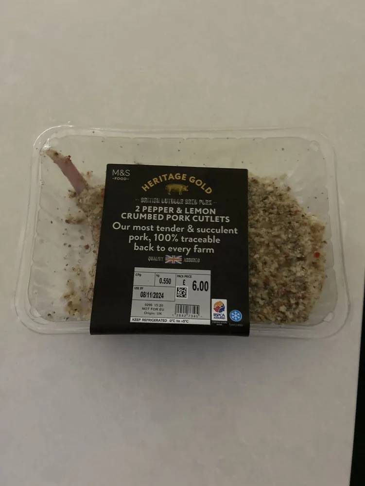 Pepper & Lemon Crumbed Pork Cutlets
