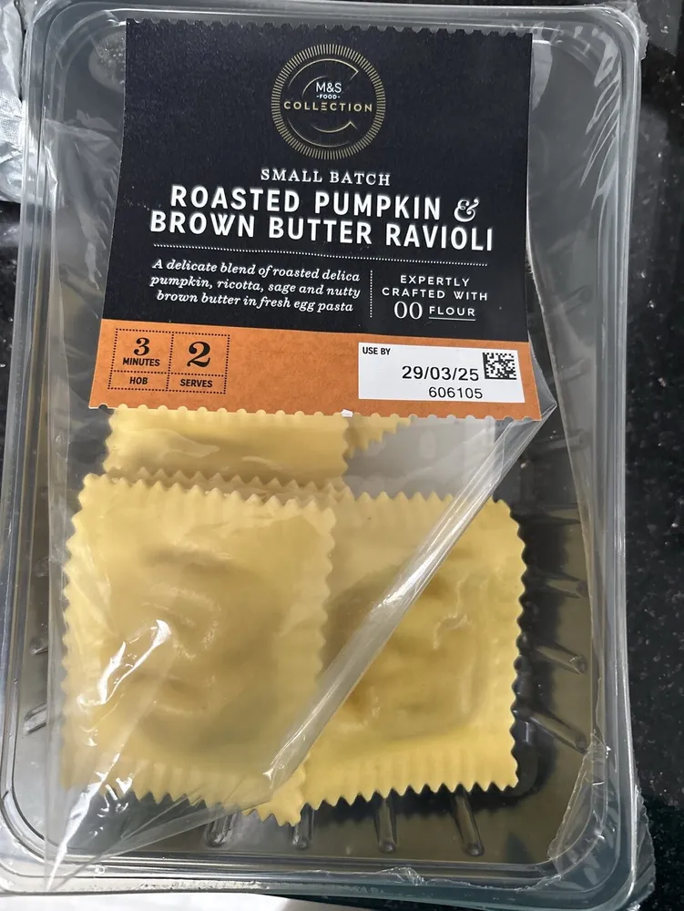 Roasted Pumpkin and brown butter ravioli
