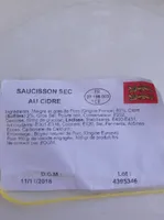 Saucisson sec au cidre