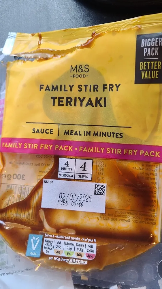 UCE ES FOUR M&S -FOOD- FAMILY STIR FRY TERIYAKI BI