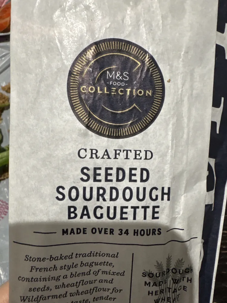 Crafted seeded sourdough baguette