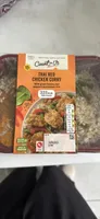 THAI RED CHICKEN CURRY with green beans, red peppers and brown rice