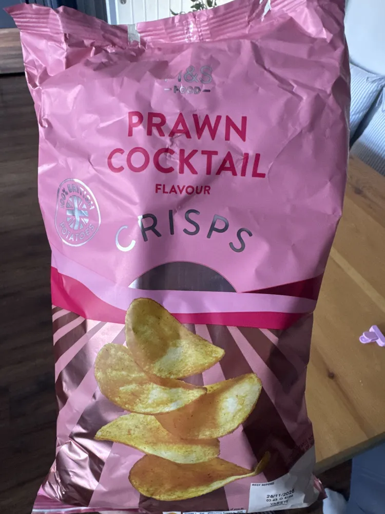 prawn cocktail flavour potato crisps