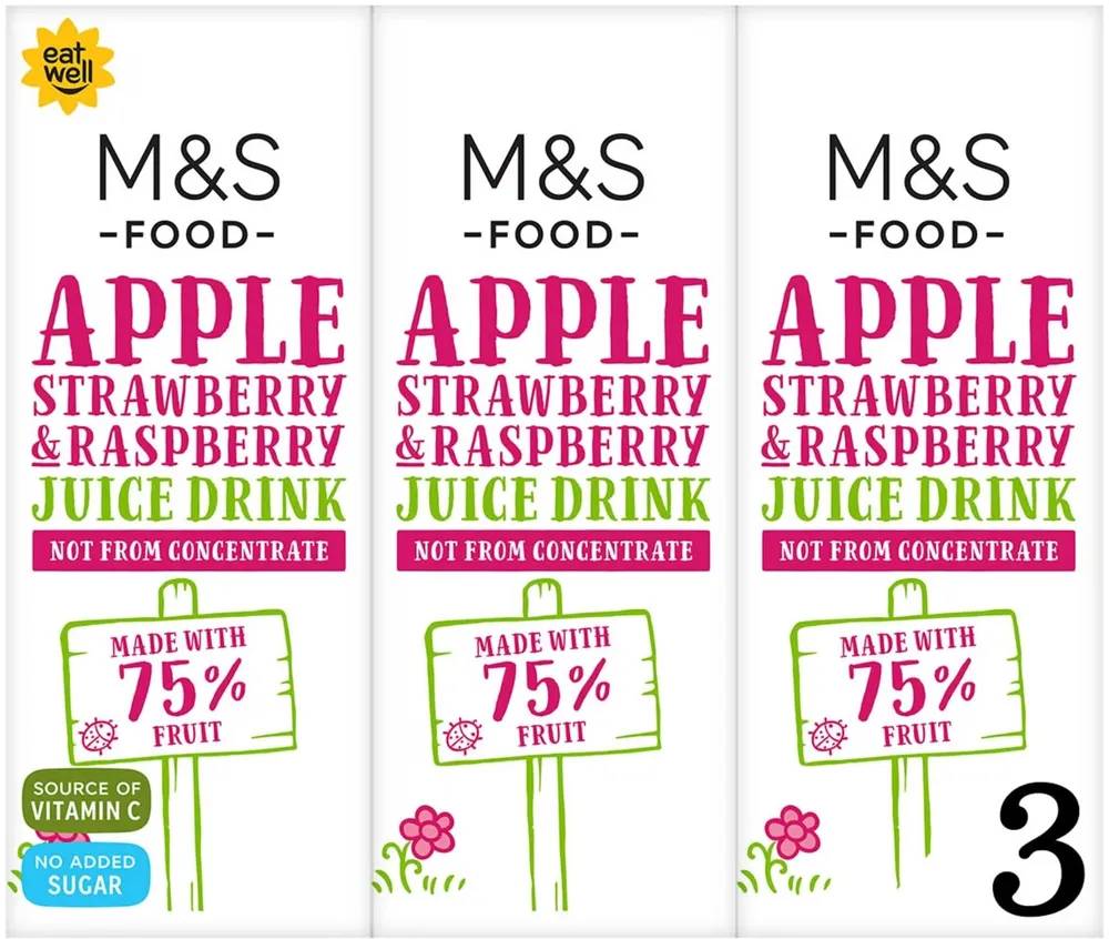 Apple, Strawberry and Raspberry Juice Drink (3pk)