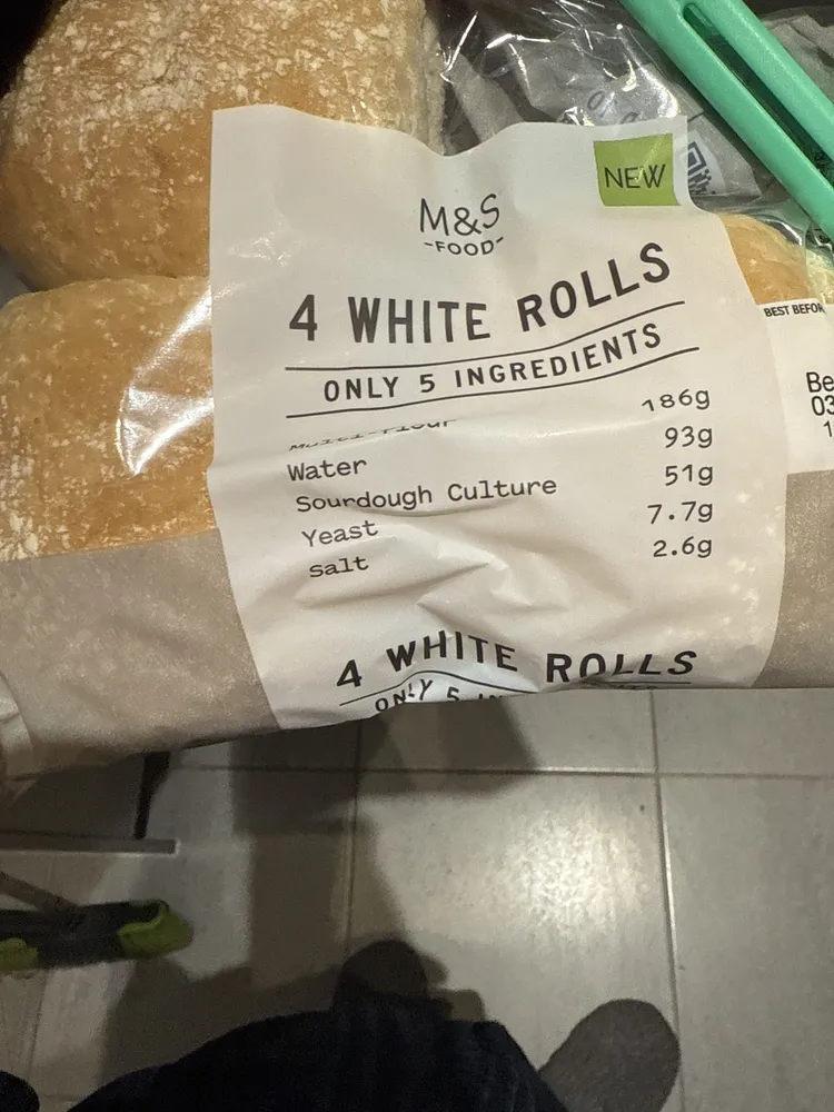 4 white rolls