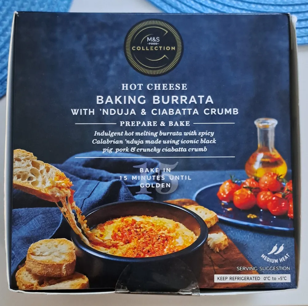 HOT CHEESE BAKING BURRATA WITH 'NDUJA & CIABATTA CRUMB