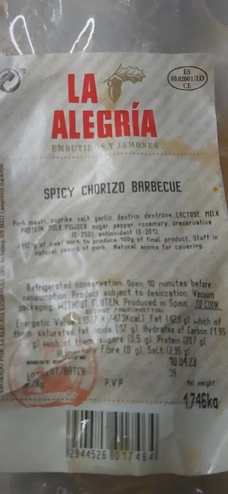 Spicy chorizo barbecue