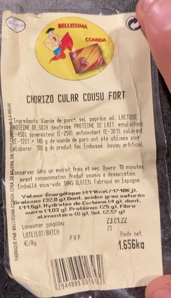 chorizo cular cousu