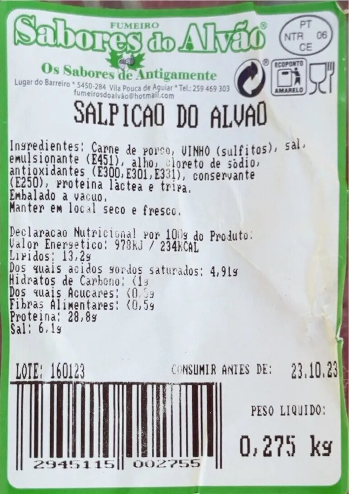 Salpicao do alvao