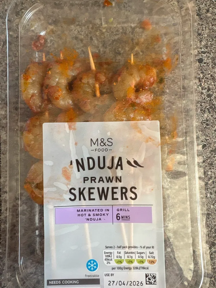 Nduja Prawn Skewers