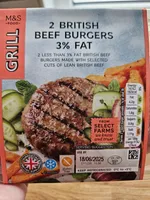 British Beef Burgers 3% Fat