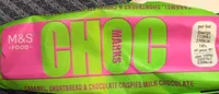 milk chocolate bar with salted caramel, biscuit pieces and cocoa wheat crispies
