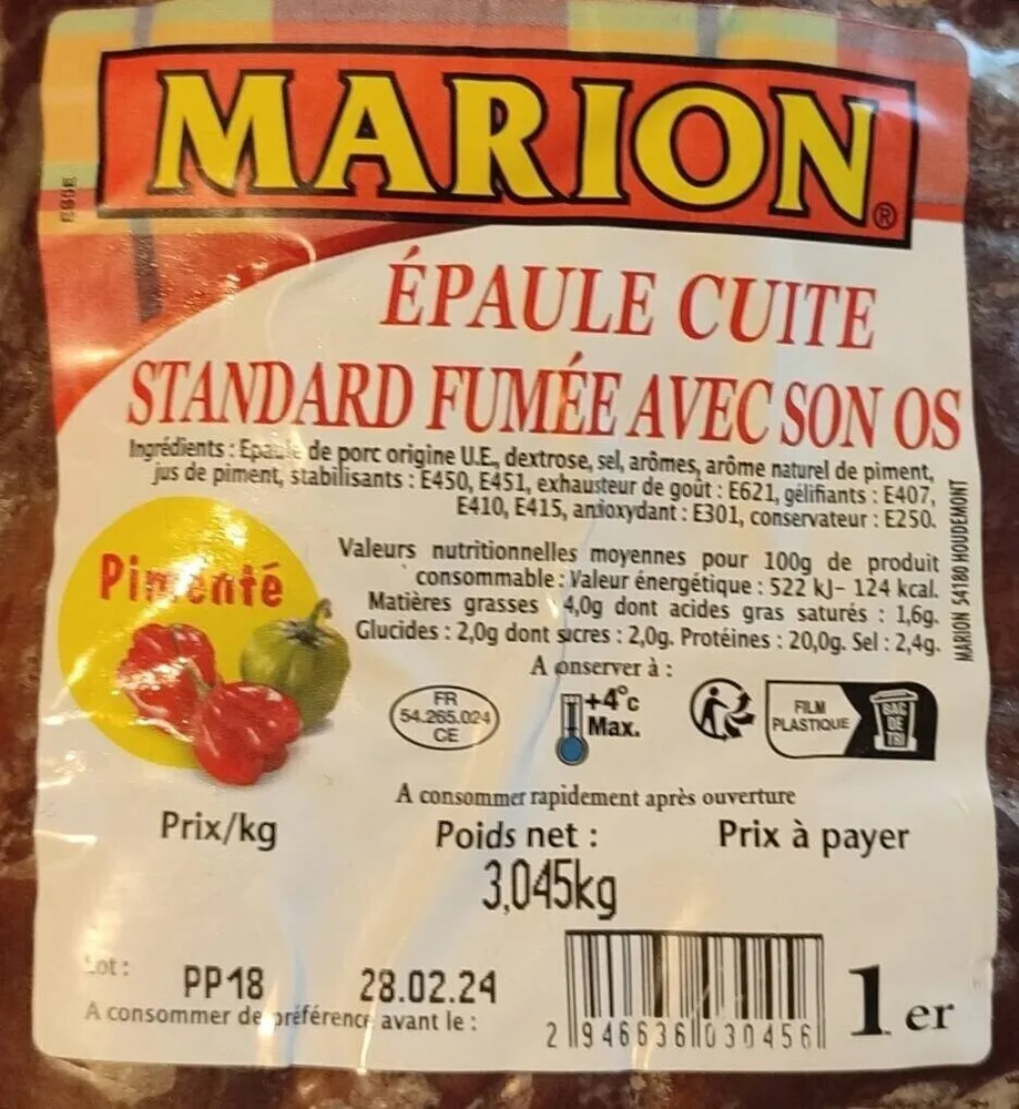 Marion épaule cuite standard fumée avec son os