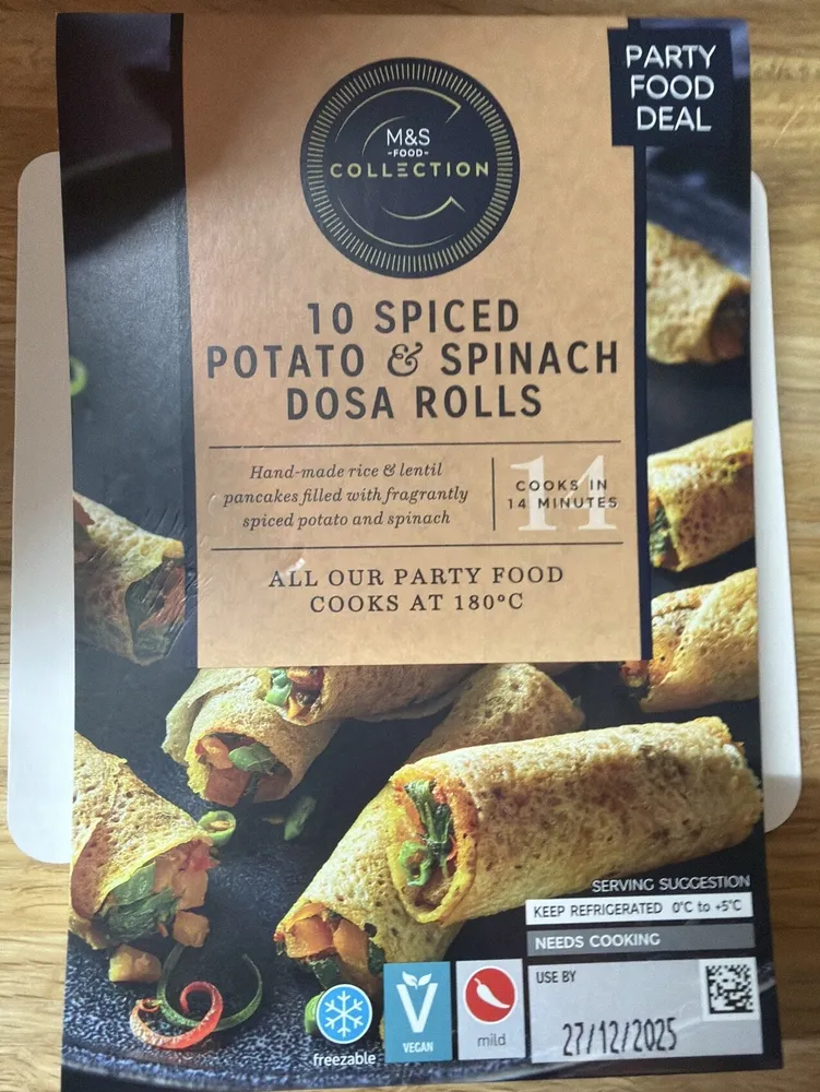 Spiced Potato & Spinach Dosa Rolls