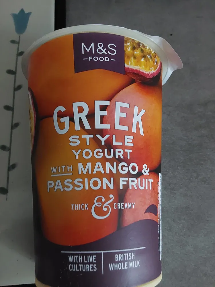 Greek style yogurt with mango & passion fruit