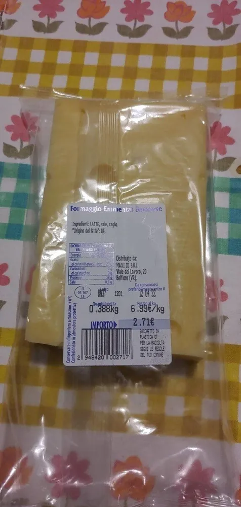 Formaggio Emmental bavarese