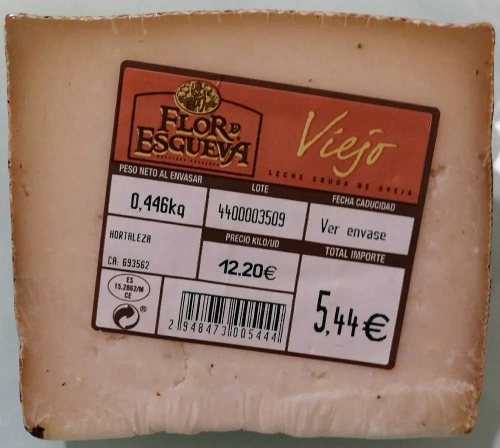 Queso de oveja viejo graso (cuña 1/8)