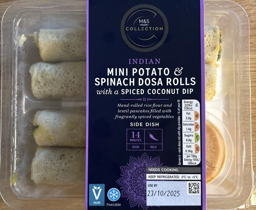 Mini Potato And Spinach Dosa Rolls