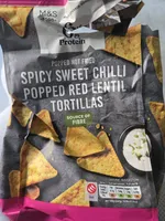 Popped red lentil tortillas