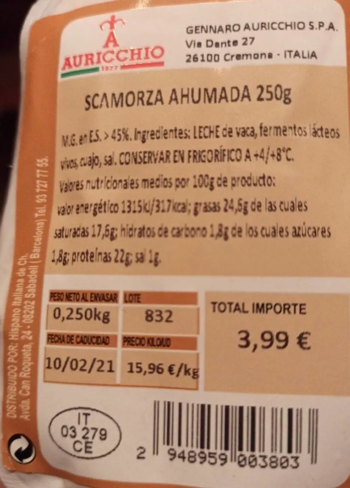 Scamorza ahumada