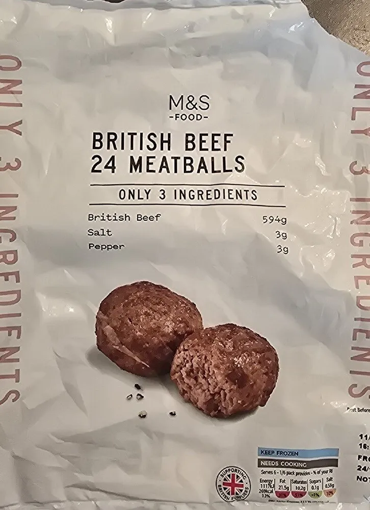 BONK ANLY 3 INGRE &S OD H BEEF BRIMEATBALLS ONLY 3