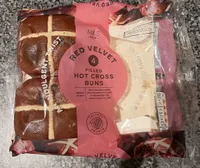 Red Velvet Filled Hot Cross Buns