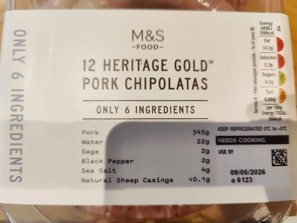 Pork Chipolatas