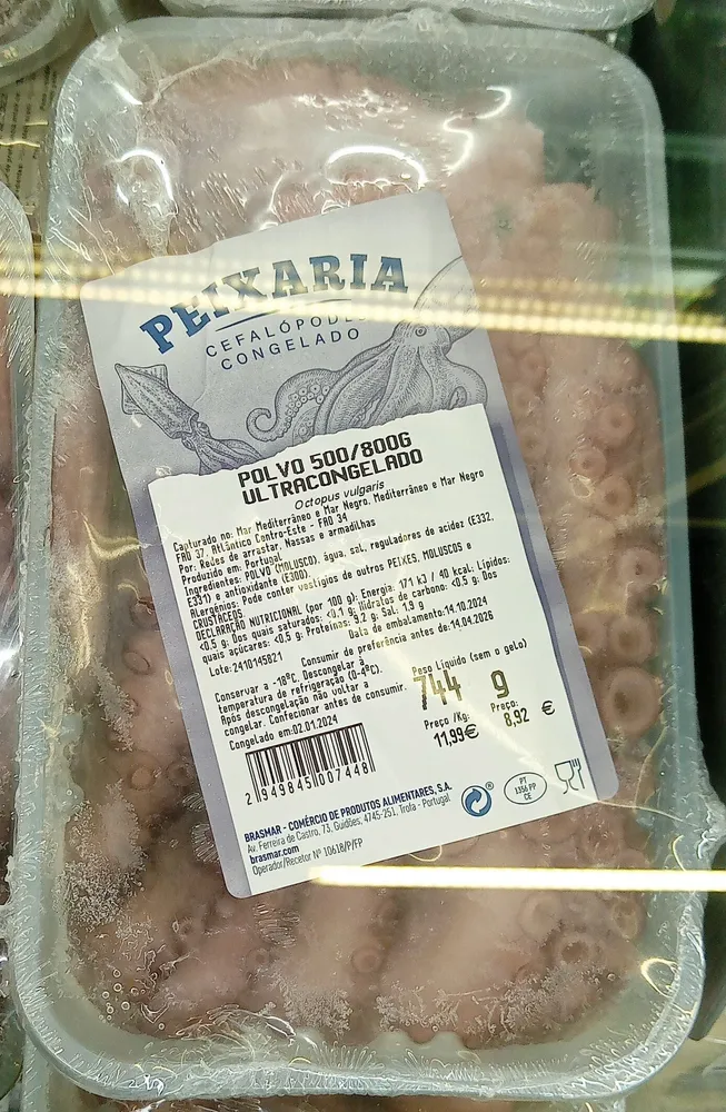Polvo 500/800g Ultracongelado Peixaria