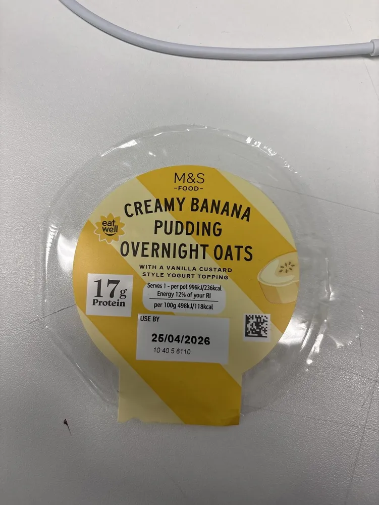 M&S banana overnight oats