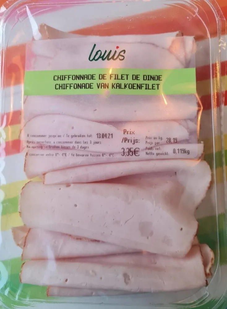 Chiffonade de filet de dinde
